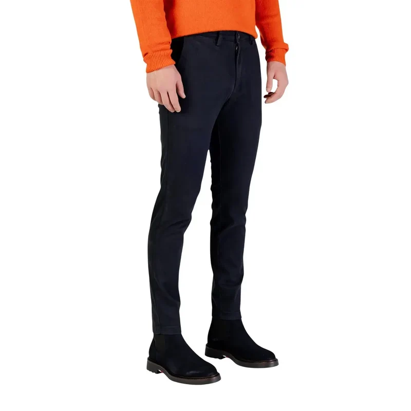 Borghese Herren Blaue Baumwoll-Hosen Herbst Winter Größe M