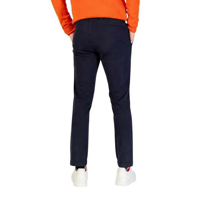 Borghese Herren Trousers Blaue Baumwoll-Stretch Freizeithosen