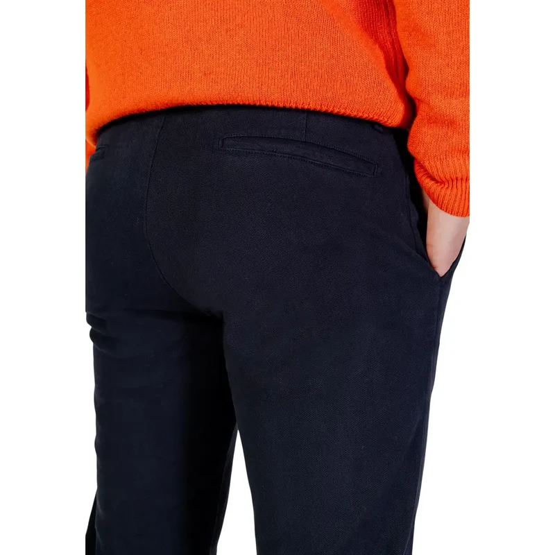Borghese Herren Trousers Blaue Baumwoll-Stretch Freizeithosen