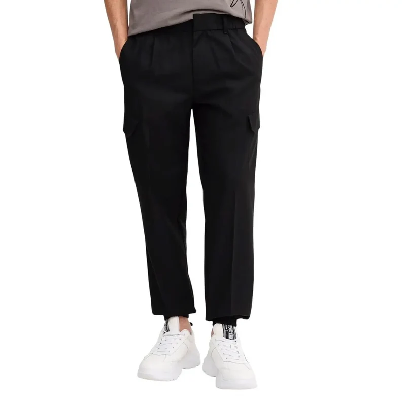 Armani Exchange Herren Trousers Schwarz Polyester Viskose Hosen