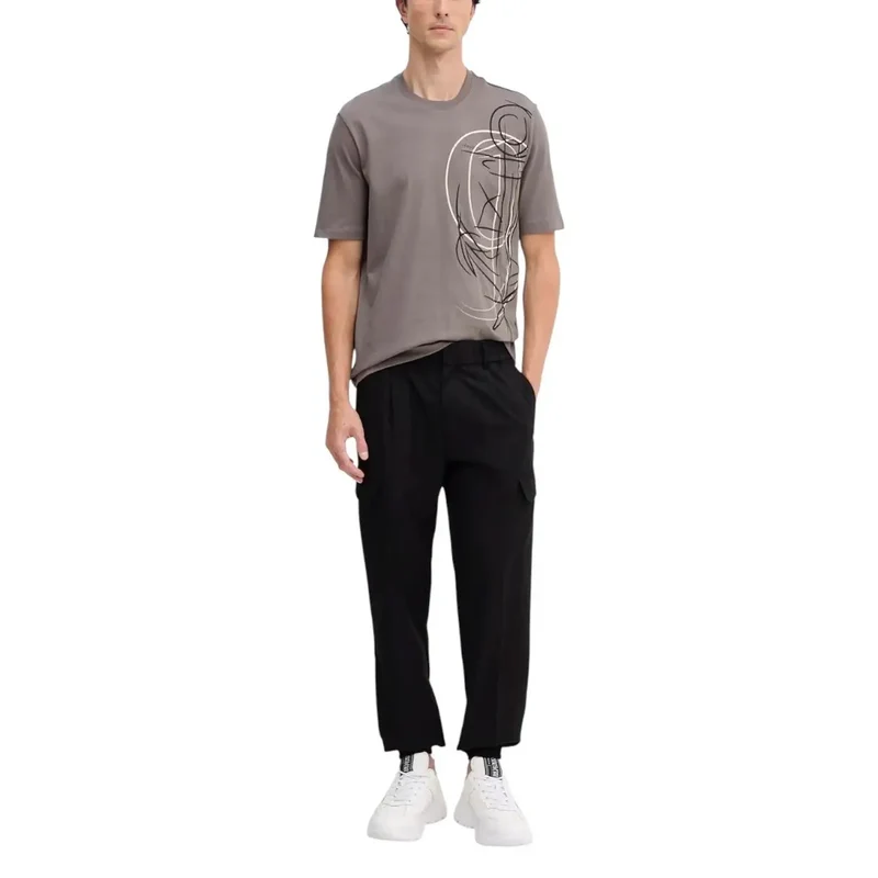 Armani Exchange Herren Trousers Schwarz Polyester Viskose Hosen