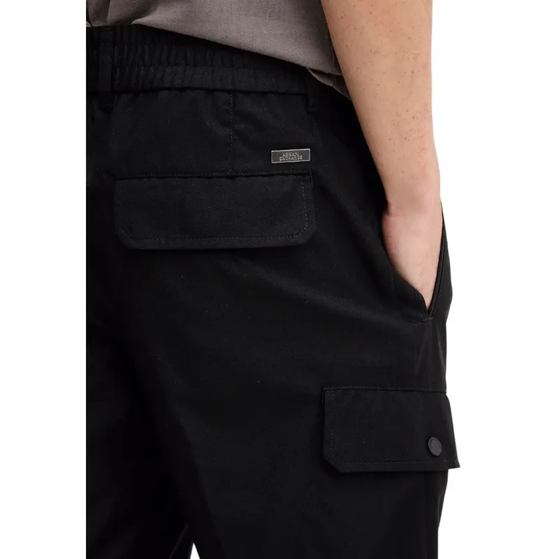 Armani Exchange Herren Trousers Schwarz Polyester Viskose Hosen