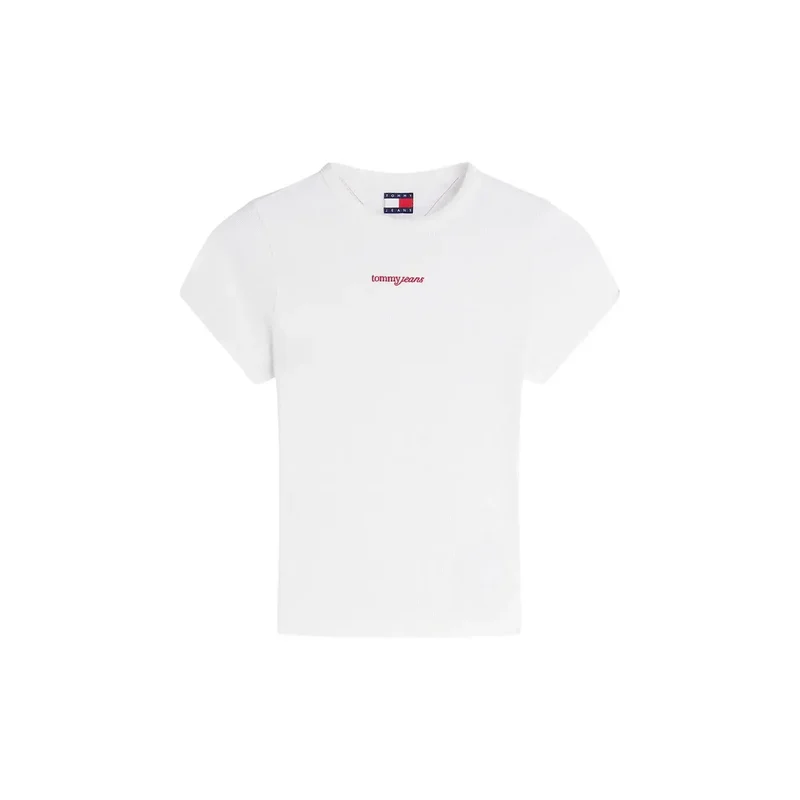 Tommy Hilfiger Damen Organic Cotton Kurzarm-T-Shirt in Weiß
