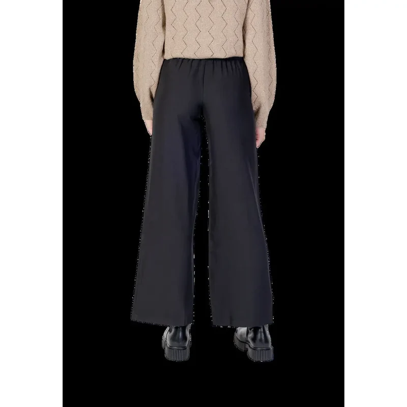 Jacqueline De Yong Damenhose mit weitem Bein, schwarz, aus Polyester