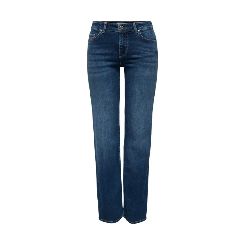 Only Damen Blaue Mittlere Gerade Jeans Baumwoll-Denim
