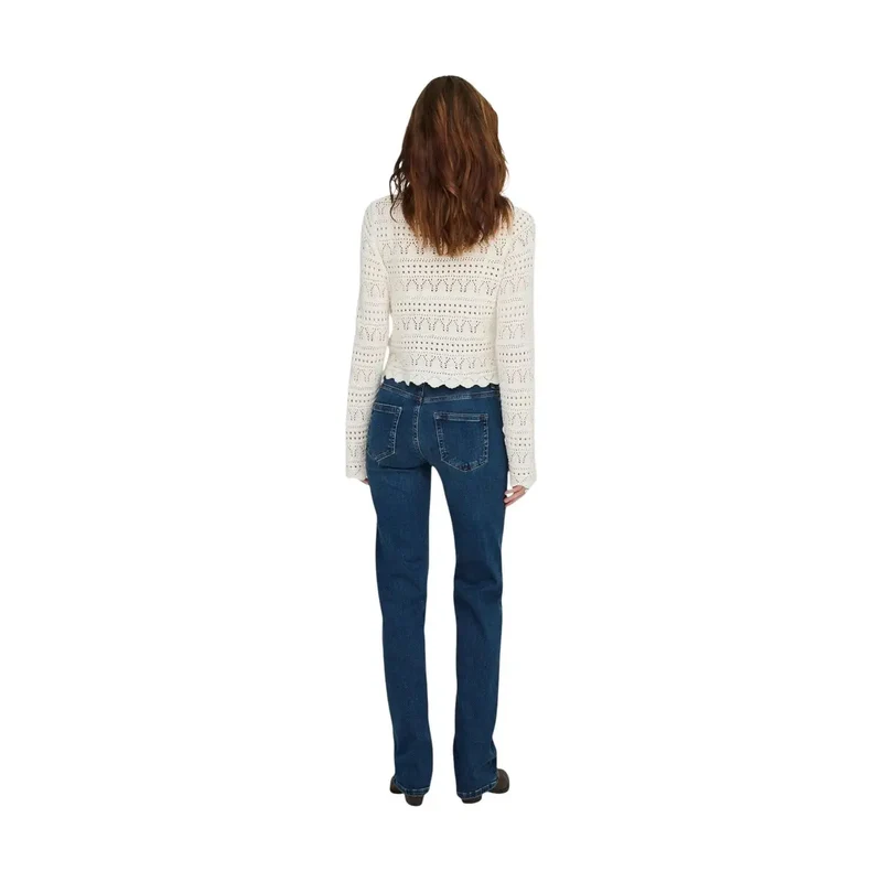 Only Damen Blaue Mittlere Gerade Jeans Baumwoll-Denim