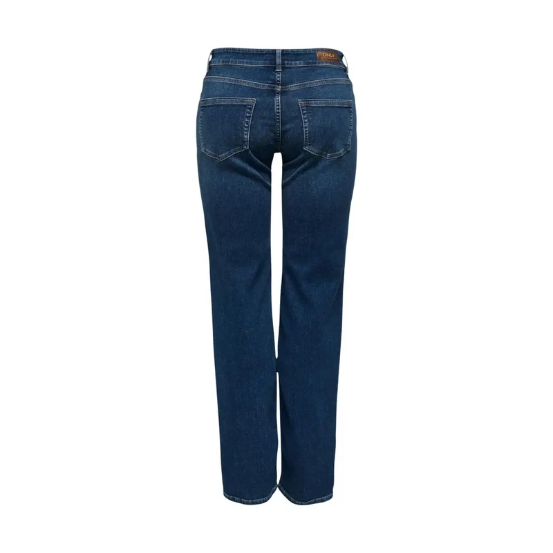 Only Damen Blaue Mittlere Gerade Jeans Baumwoll-Denim