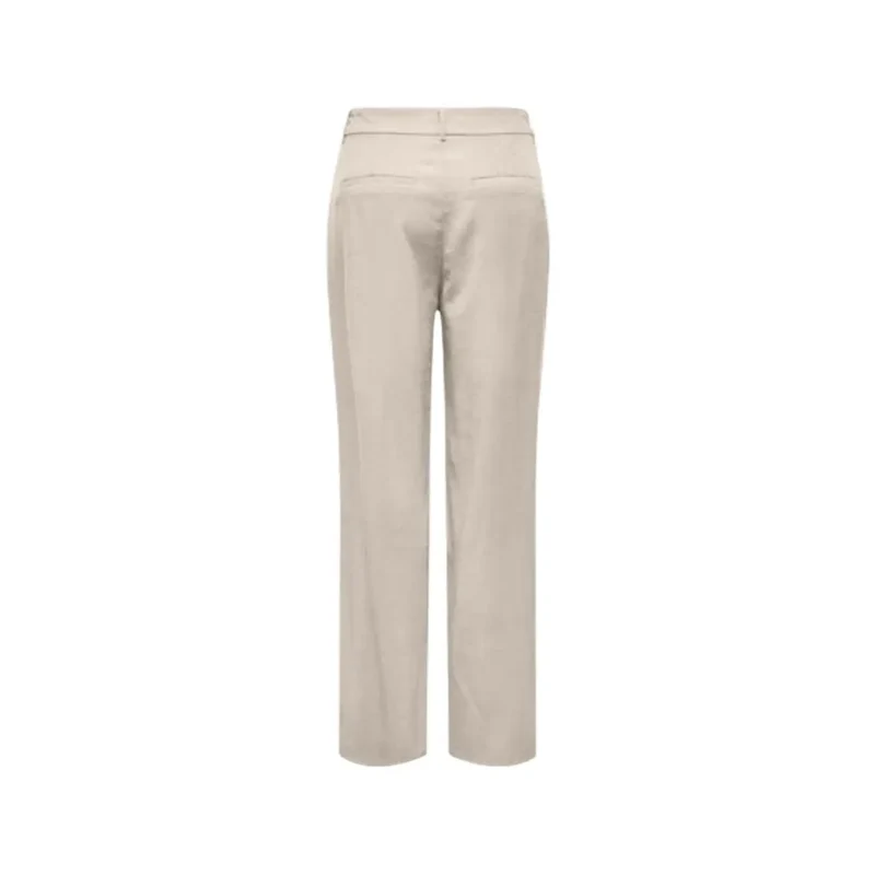 Only Damen gerade Stoffhosen Beige aus Viskose Regular Fit