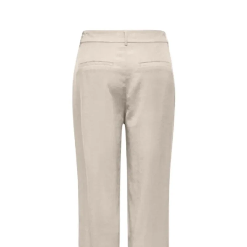 Only Damen gerade Stoffhosen Beige aus Viskose Regular Fit