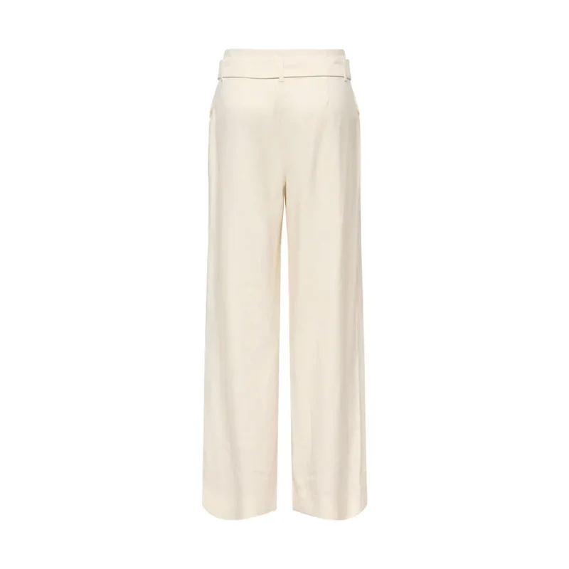Only Damen Beige Weite Beinweite Gürtel Viskose-Hose