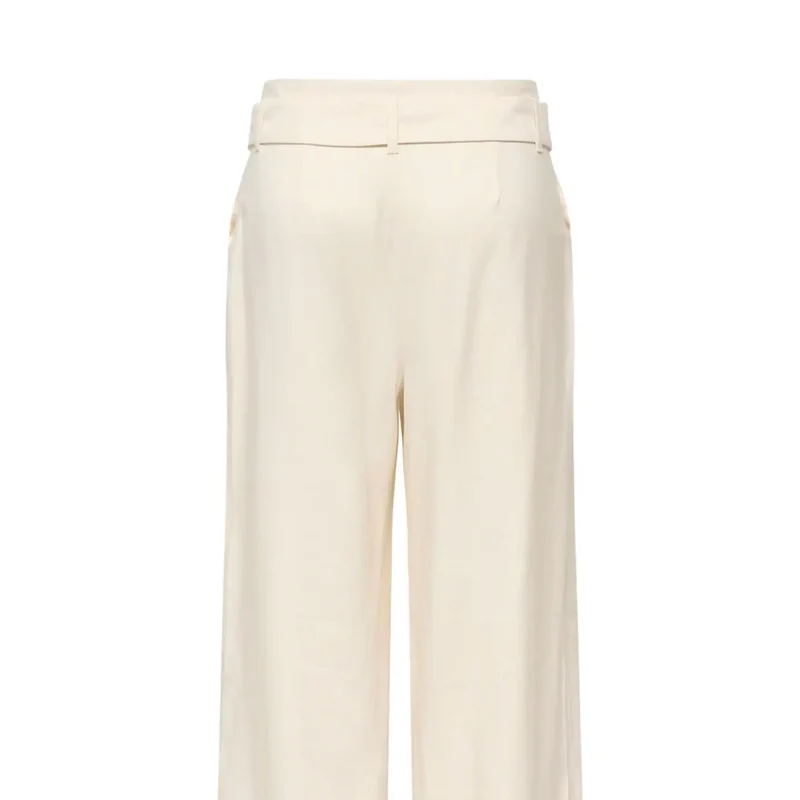 Only Damen Beige Weite Beinweite Gürtel Viskose-Hose