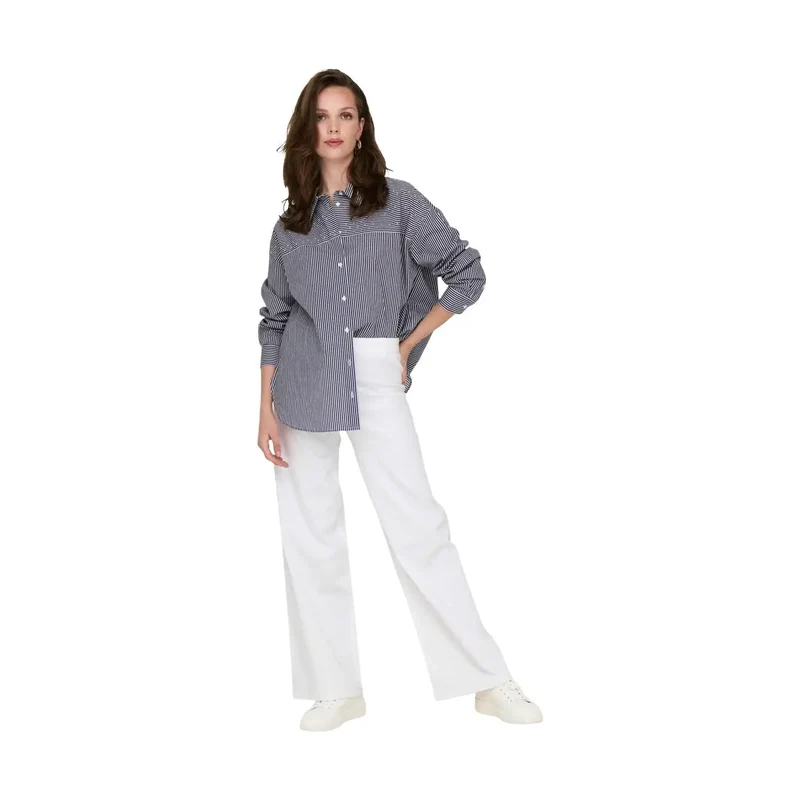 Jacqueline De Yong Damen weiße Baumwollhose Größe 30