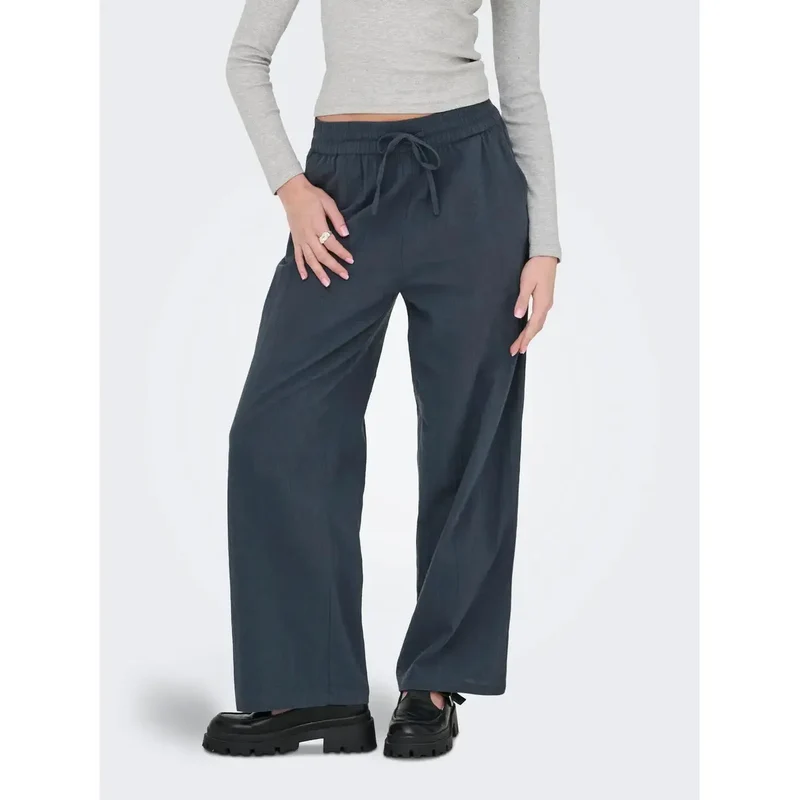 Only Damenhosen Schwarz aus Baumwolle mit Spitze und Details 15319090