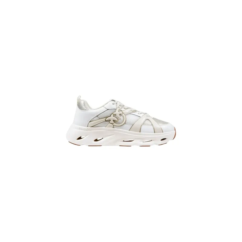 Pinko Damen Slip On Weißes Leder Sportliche Sneakers