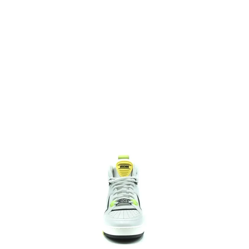 Moschino Herren Ledersneakers Weiß Sportlich Schlupf