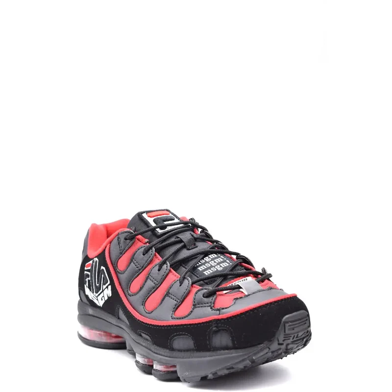 MSGM Herren-Sneaker aus schwarzem Leder und Nylon für Herbst und Winter