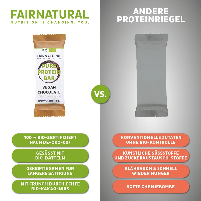 Bio Vegan Proteinriegel Schoko Einzelriegel