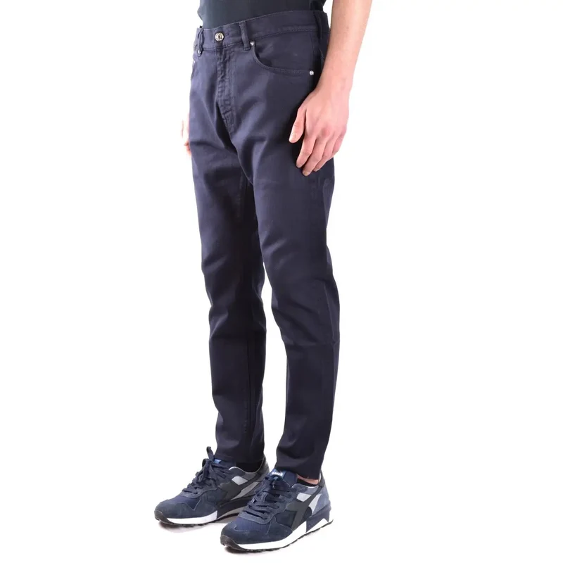 Paolo Pecora Herren Baumwollhose Blau Stretch