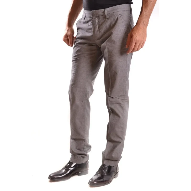 Dondup Herren graue karierte Baumwollhose