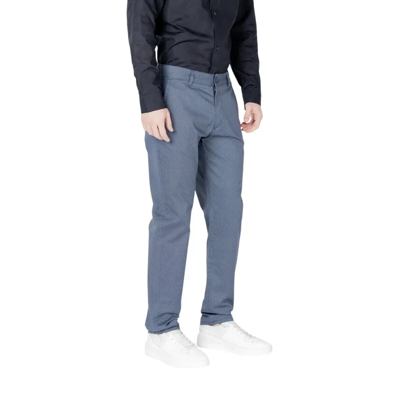 Armani Exchange Herren Baumwollhose Blau Uni Passform