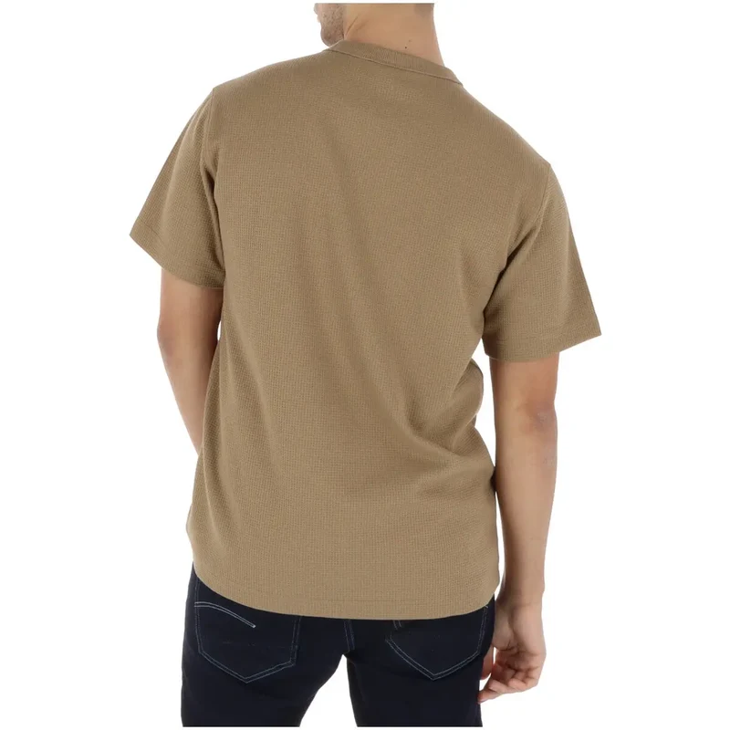 G-Star Herren T-Shirt Beige Rundhals Bio-Baumwolle