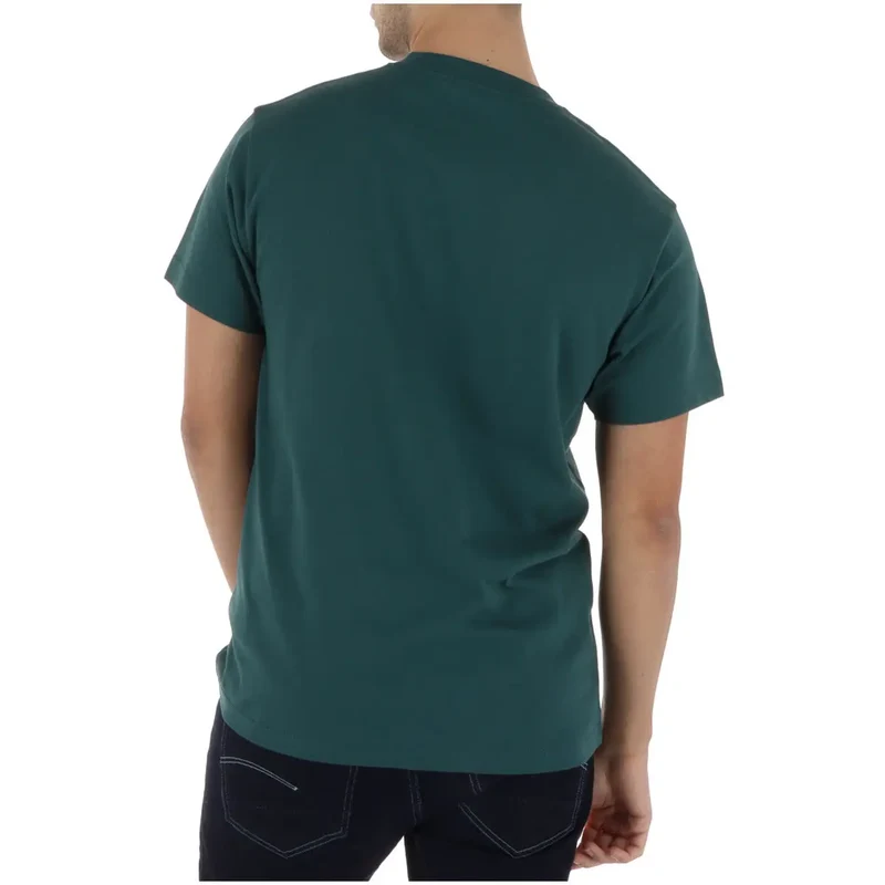 Vans Herren T-Shirt Grün Baumwoll-Druck Rundhals Kurzarm