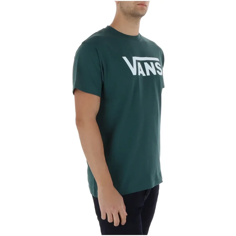 Vans Herren T-Shirt Grün Baumwoll-Druck Rundhals Kurzarm