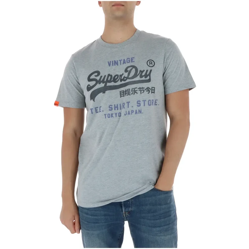 Superdry Herren T-Shirt Orange Baumwollmischung Kurze Ärmel M1012216A