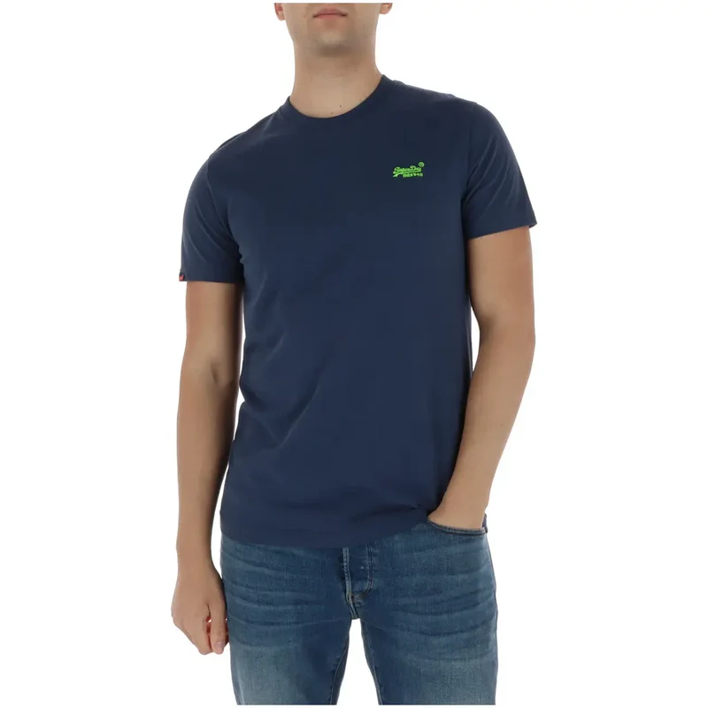 Superdry Herren T-Shirt Hellblau Kurze Ärmel Baumwolle M1011245A