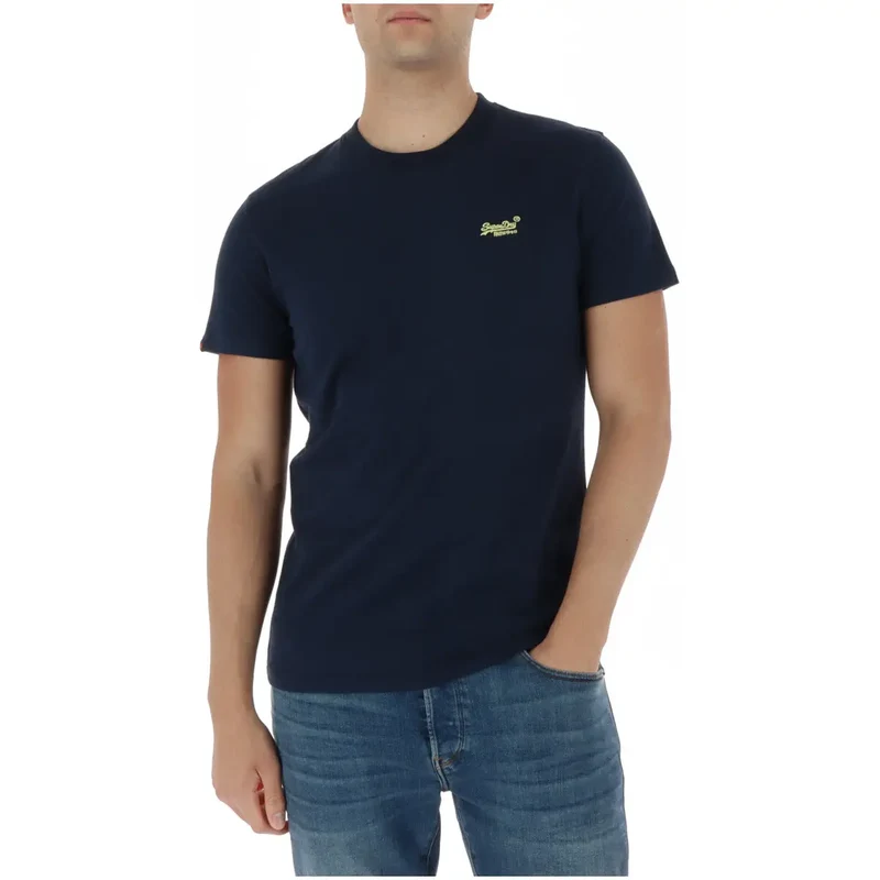 Superdry Herren T-Shirt Hellblau Kurze Ärmel Baumwolle M1011245A