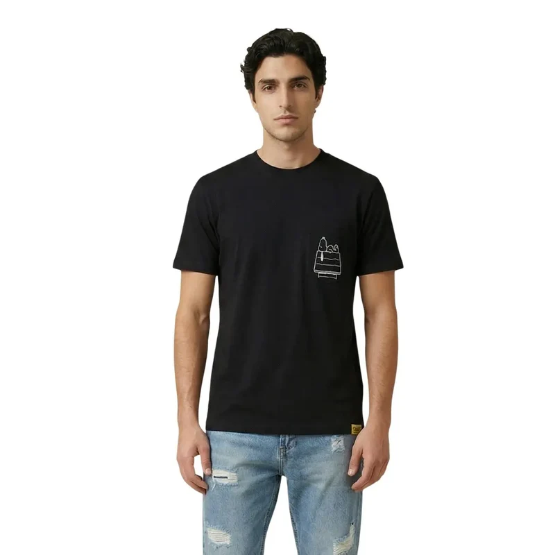 Only & Sons Herren T-Shirt Schwarz Baumwolle Rundhals - 22038044