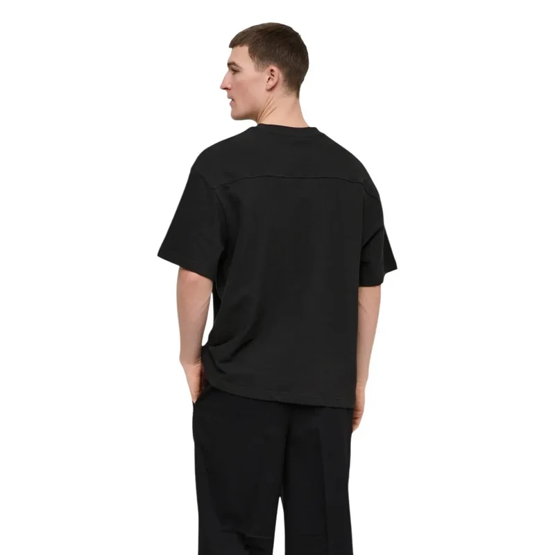 Only & Sons Herren Schwarzes Baumwoll-Rundhals-T-Shirt 22036392 Stil erkunden