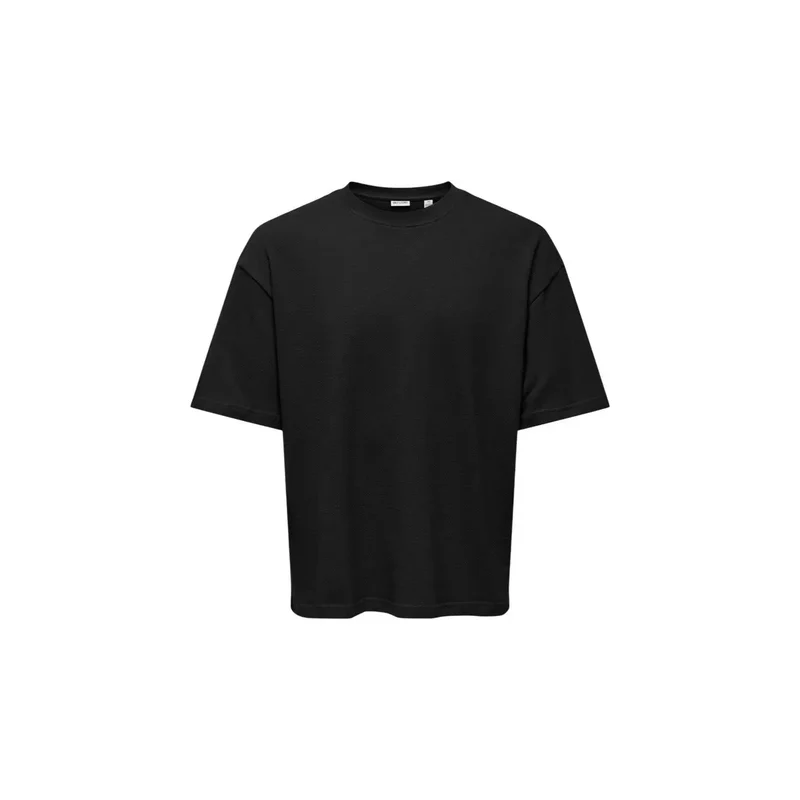 Only & Sons Herren Schwarzes Baumwoll-Rundhals-T-Shirt 22036392 Stil erkunden
