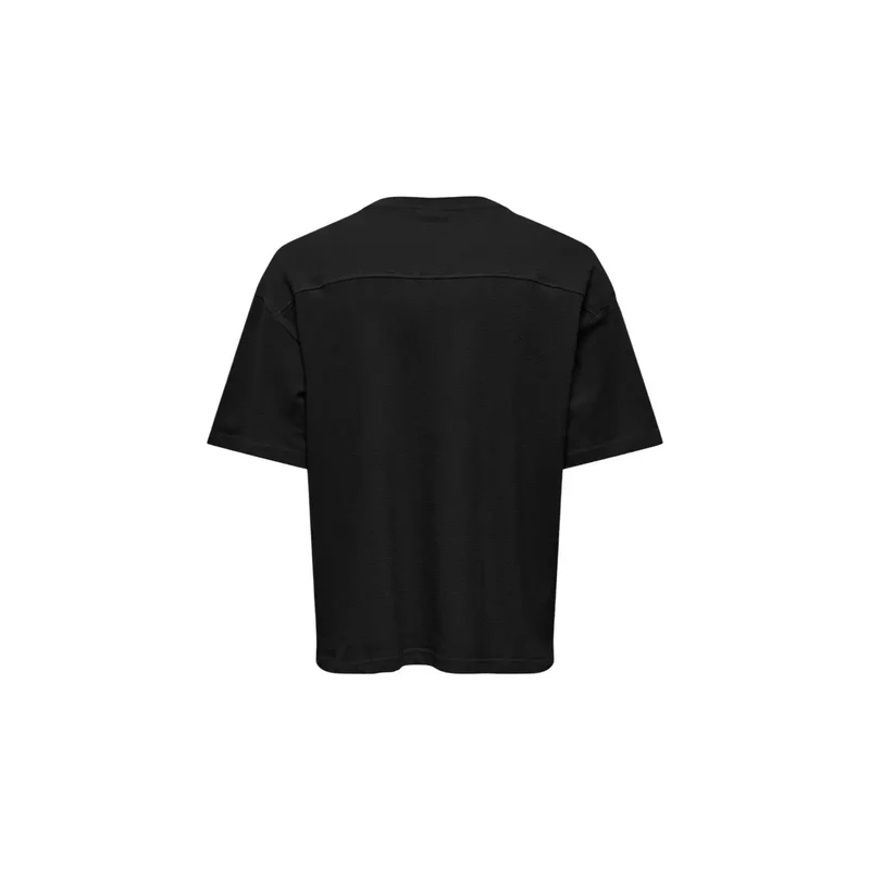 Only & Sons Herren Schwarzes Baumwoll-Rundhals-T-Shirt 22036392 Stil erkunden