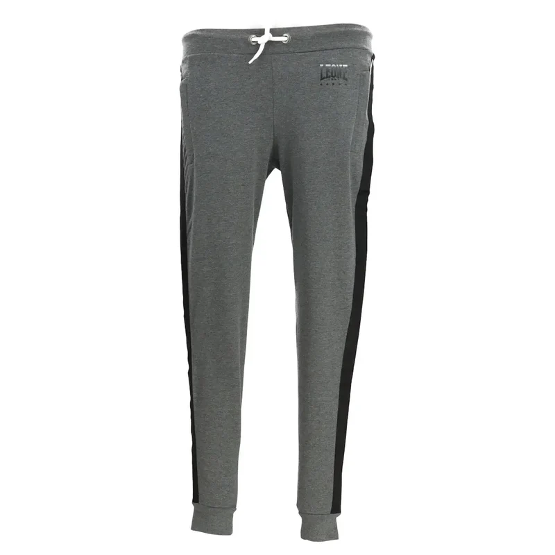 Graue Sweatpants mit schwarzen Seitenstreifen