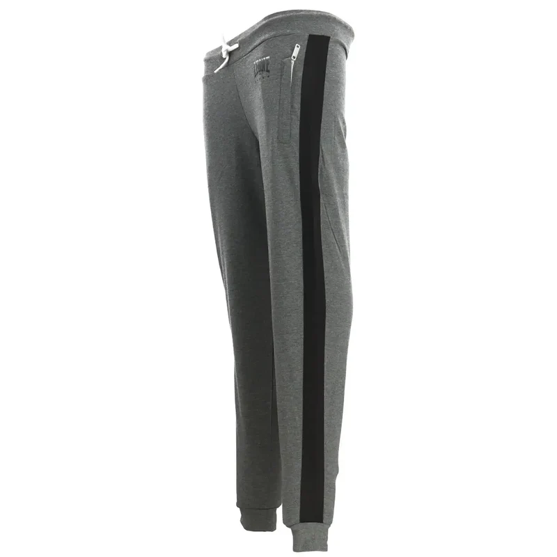Graue Sweatpants mit schwarzen Seitenstreifen
