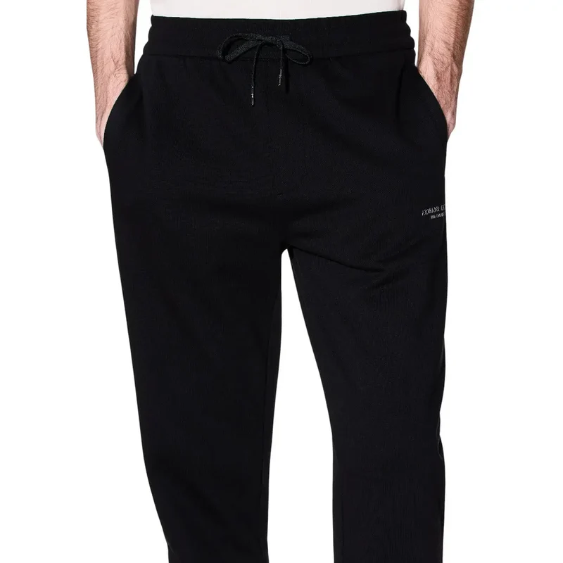 Armani Exchange Herren Trousers Schwarze Schnürsenkel Baumwolle XM001299