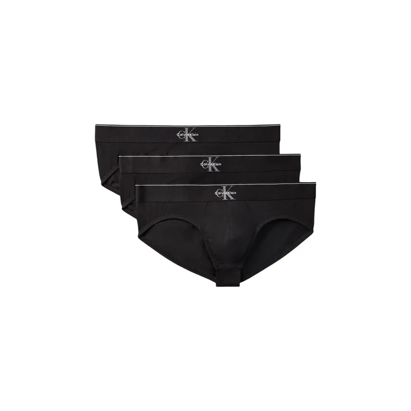 Calvin Klein Herren Hüftslip Schwarz Baumwolle Elastan 3er Pack