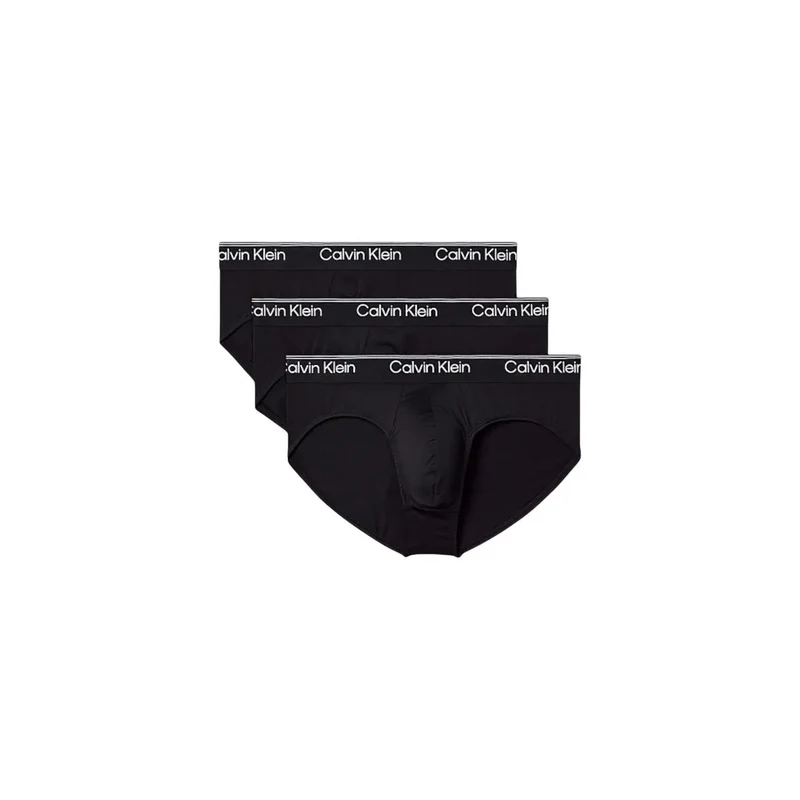 Calvin Klein Herren Hüftslip Schwarz Baumwolle Elastan 3er Pack