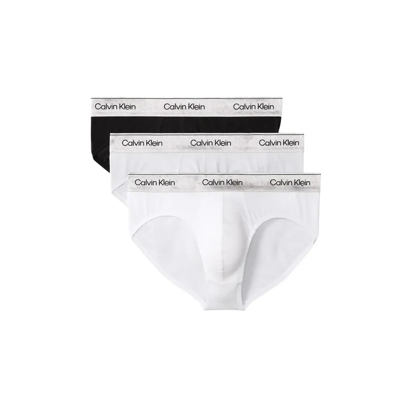 Calvin Klein Herren Hüftslip Schwarz Baumwolle Elastan 3er Pack