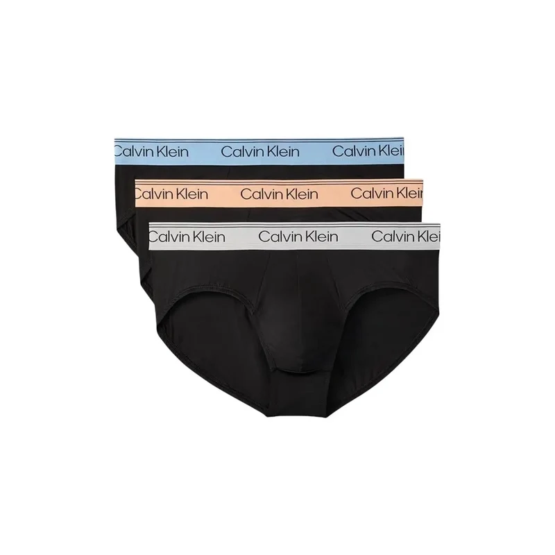 Calvin Klein Herren Hüftslip Schwarz Baumwolle Elastan 3er Pack