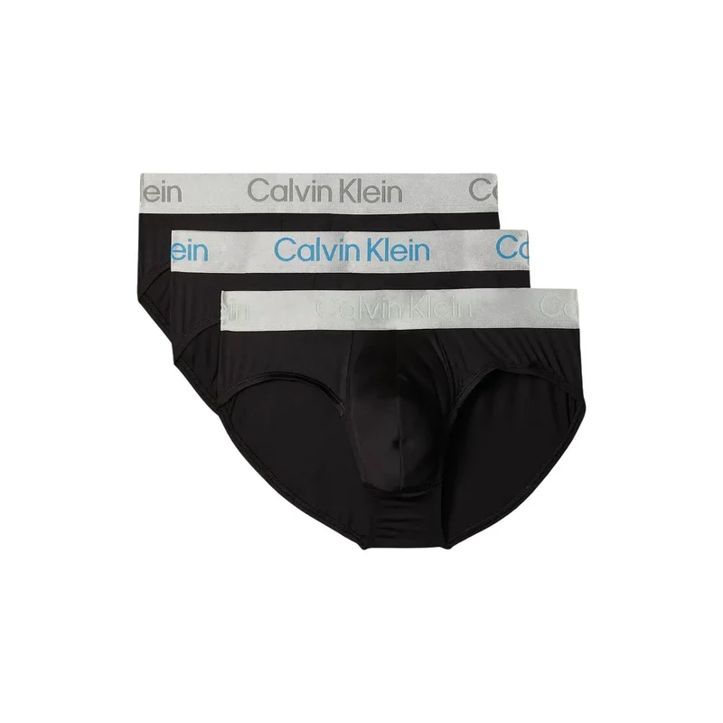 Calvin Klein Herren Hüftslip Schwarz Baumwolle Elastan 3er Pack