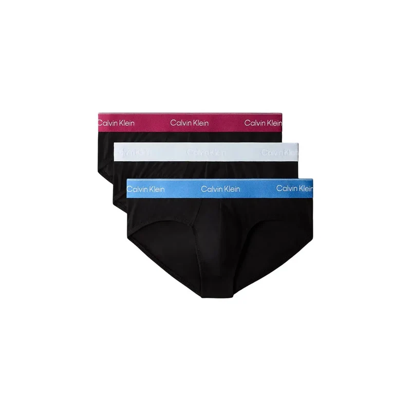 Calvin Klein Herren Hüftslip Schwarz Baumwolle Elastan 3er Pack
