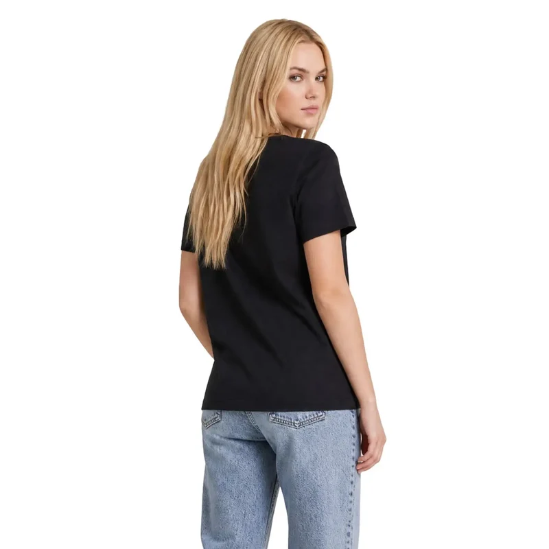 Calvin Klein Jeans Damen Schwarzes klassisches T-Shirt aus Baumwolle