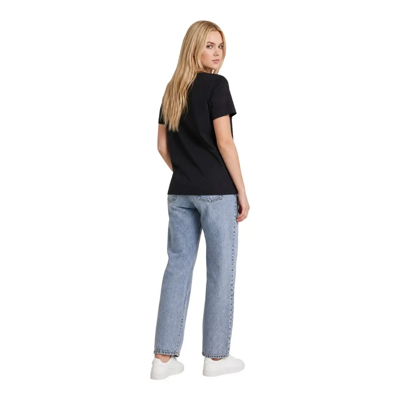 Calvin Klein Jeans Damen Schwarzes klassisches T-Shirt aus Baumwolle
