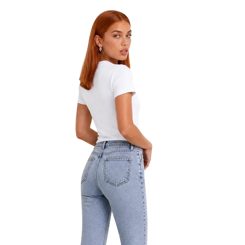 Calvin Klein Jeans Damen Baumwoll-T-Shirt mit kurzem Ärmel, weiß
