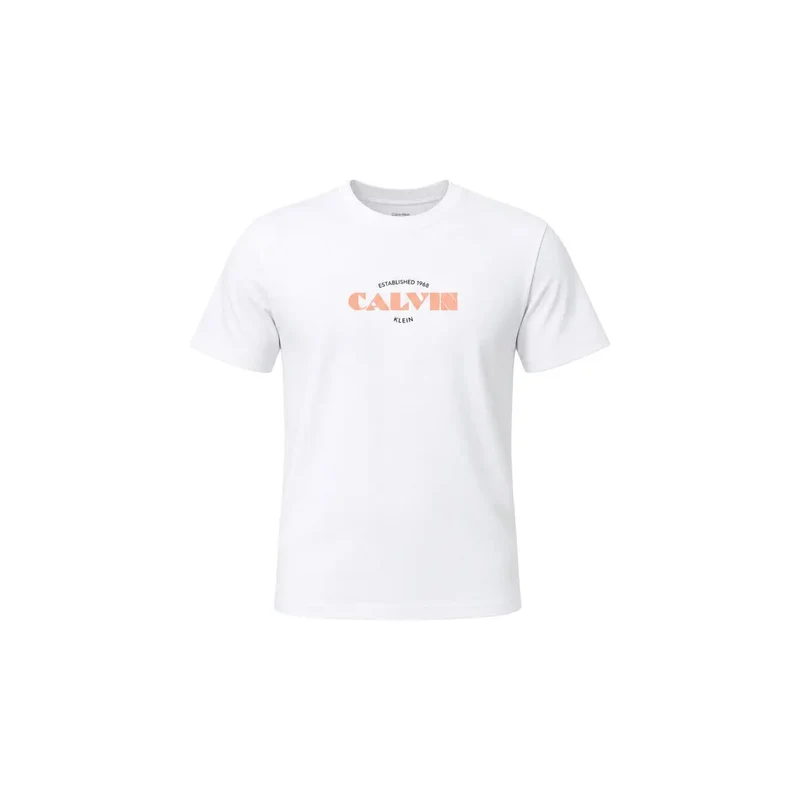 Calvin Klein Jeans Damen Baumwoll-T-Shirt mit kurzem Ärmel, weiß