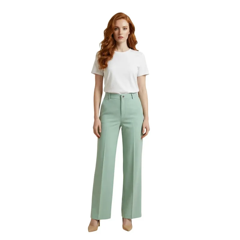 Damen-Jeans Grün aus Polyester mit Stretch, ACPA004655