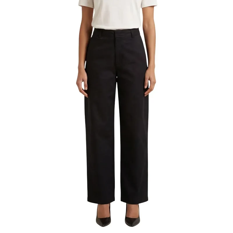 Jacqueline De Yong Damen schwarze Baumwollhose Größe 15367918