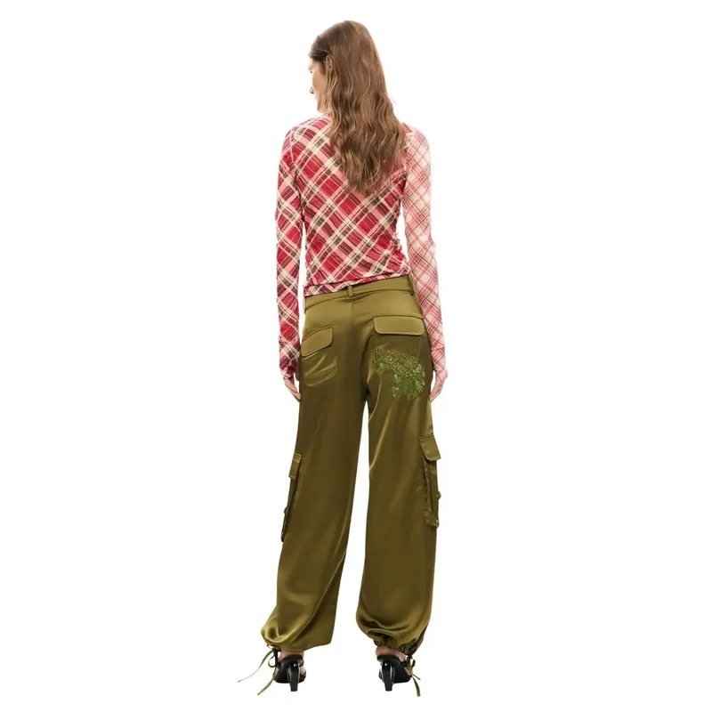Damenhose aus grünem Polyester von Desigual mit Taschen